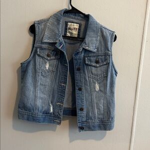 Mudd Light Blue Denim Sleeveless Jacket